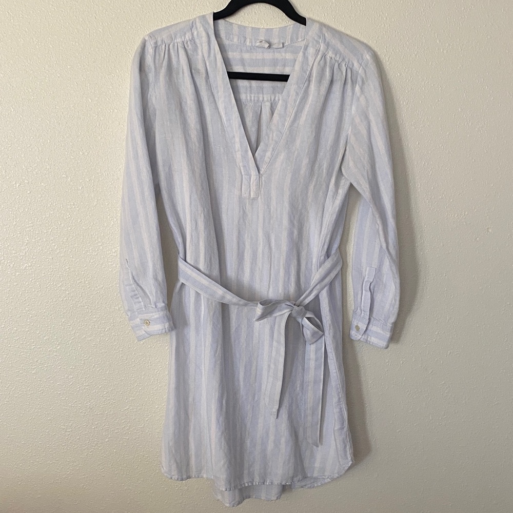 GAP Light Blue and white linen dress